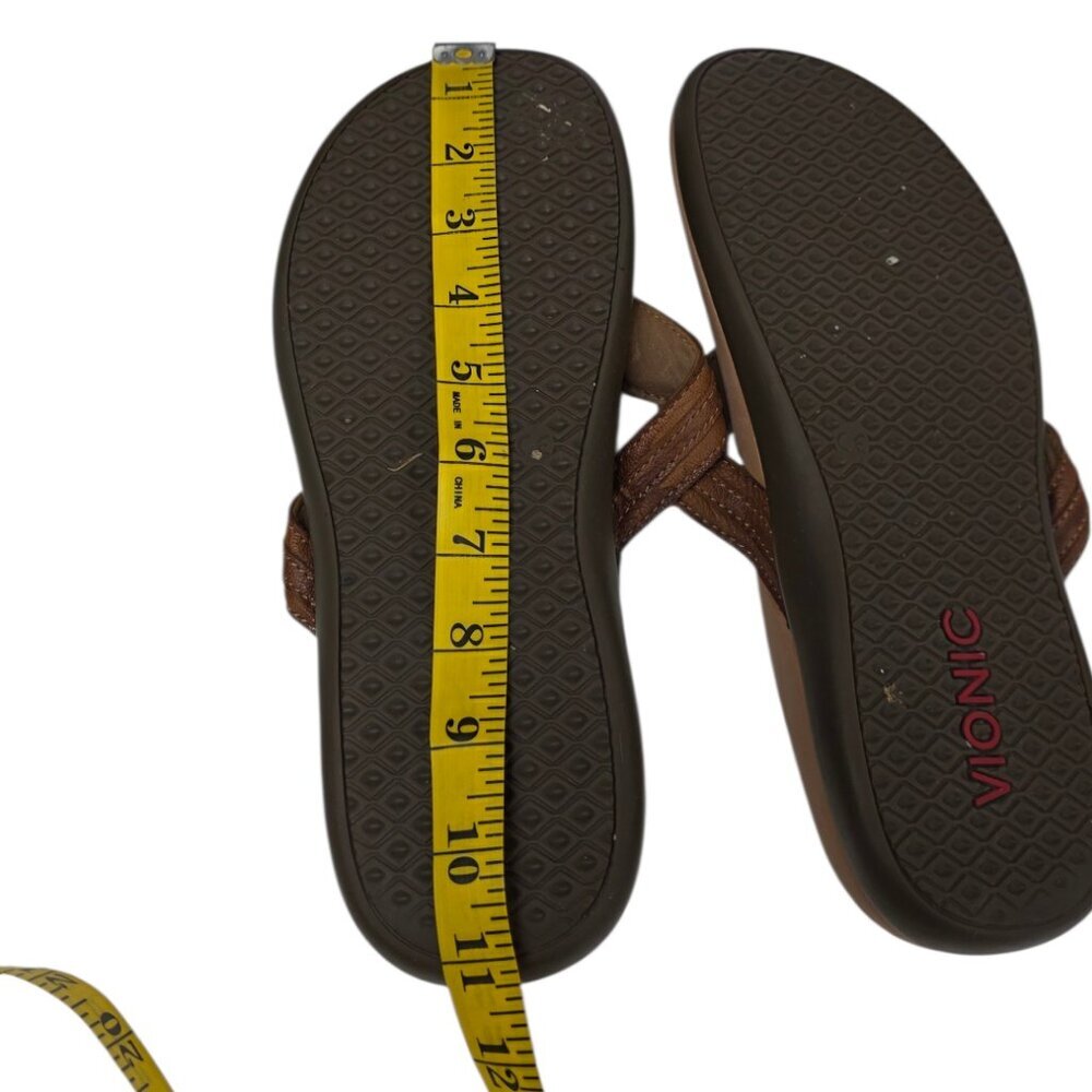 Vionic Womens Leather Thong Sandals, Brown, Slip On - Picture 6 of 6